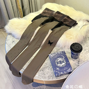 幂氏黑丝0d高透水光袜300克秋冬新款蝴蝶波点连裤袜外穿打底丝袜