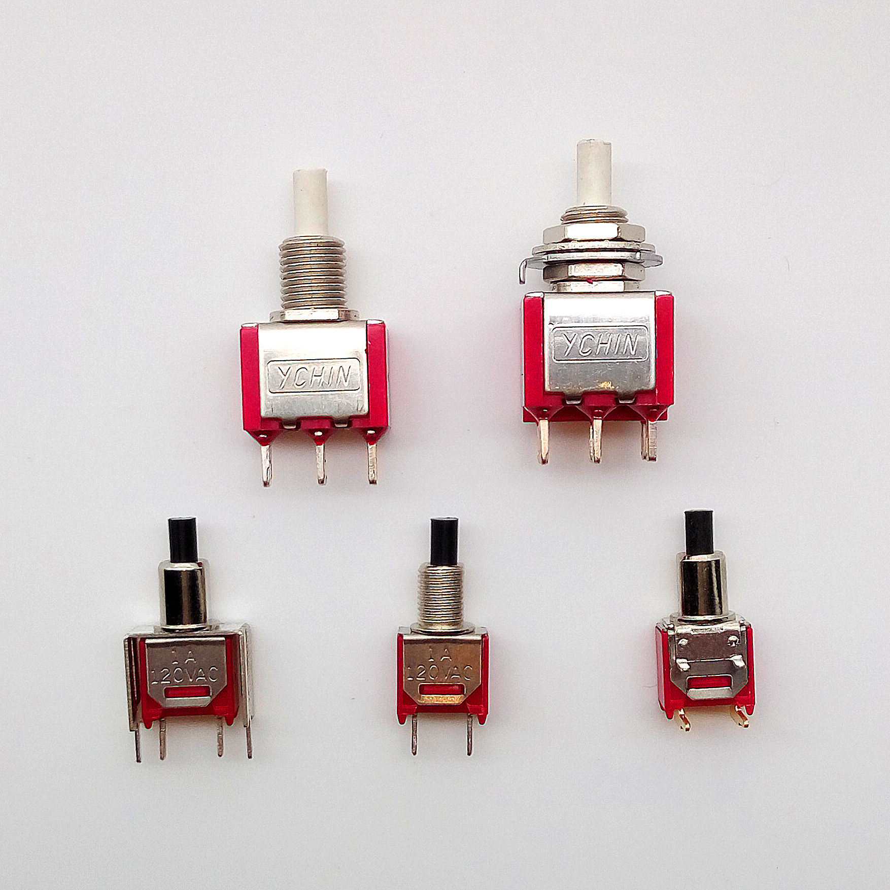 台湾进口钮子开关摇臂摇杆金属as700按式自复位常开小型拨动开关