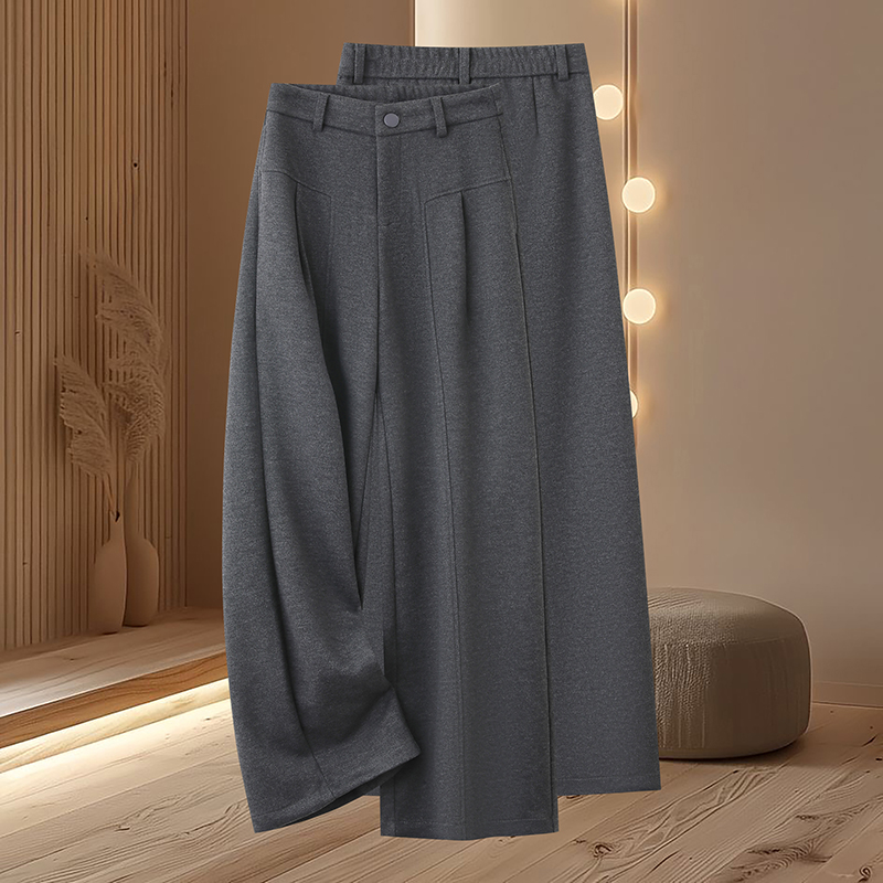 流行爆款羊毛呢垂坠感直筒裤子