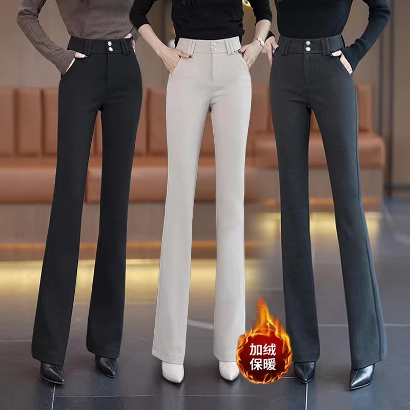 显瘦西装裤加厚加绒喇叭女裤