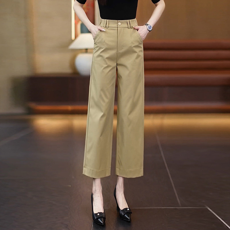 九分阔腿裤女春夏季薄款2026新款高腰宽松小个子休闲直筒西装裤子