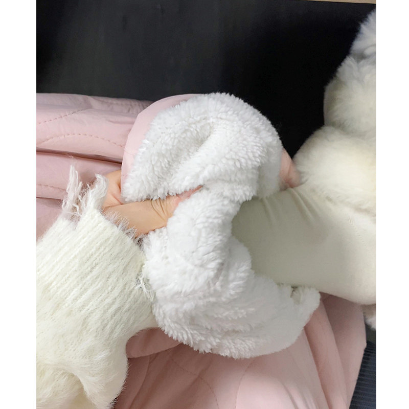 粉色羊羔绒阔腿裤女2025年新款小个子保暖裤加绒加厚东北过冬棉裤,女装/女士精品,休闲裤,淘宝优惠券,粉丝福利购,淘宝优惠卷