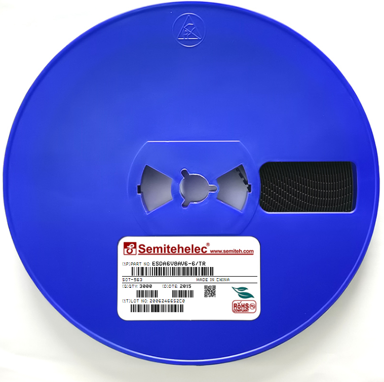 ESDA6V8AV6-6/TR SOT563 全新原装正品现货ESD/TVS静电保护二级管