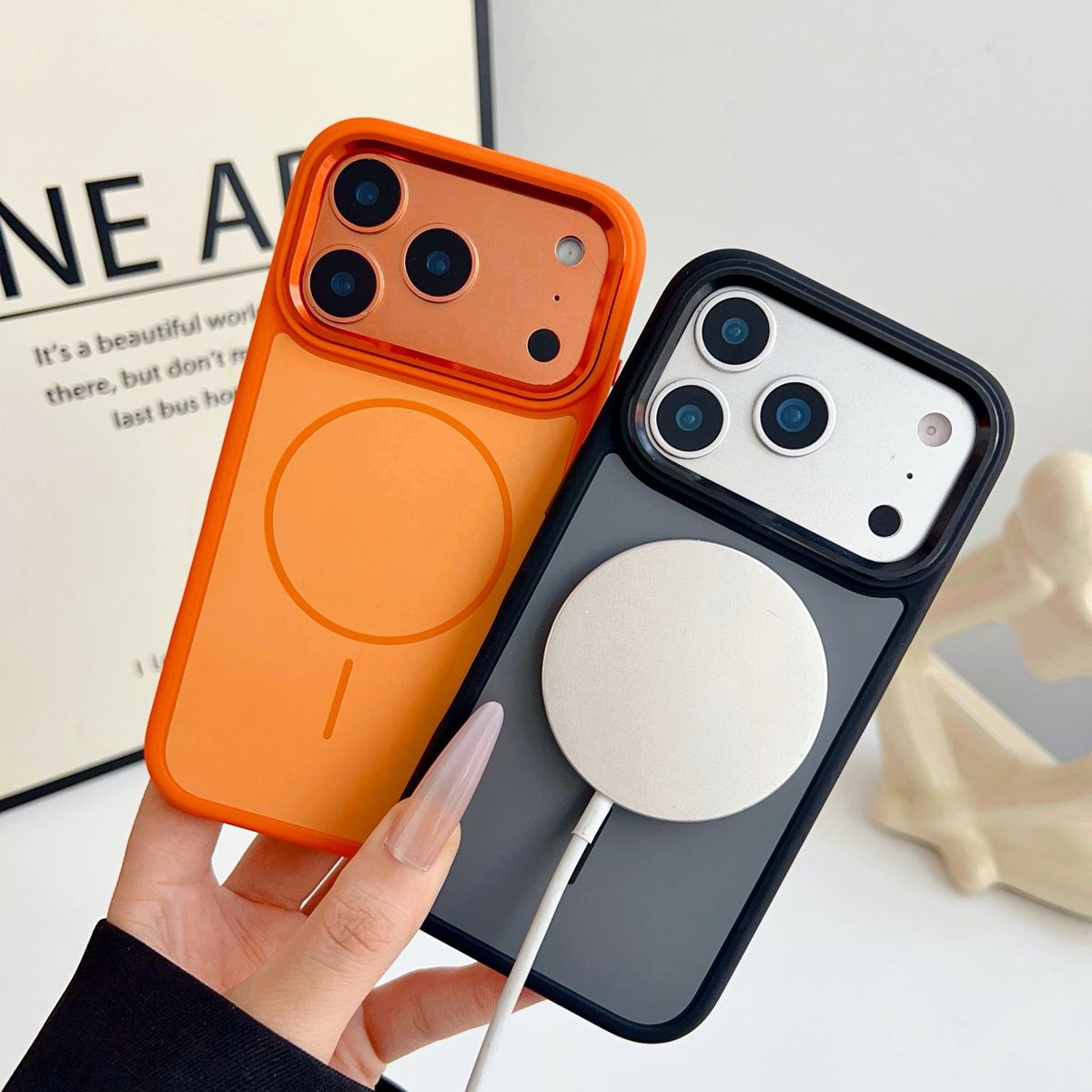 金盾肤感磁吸金属镜头框撞色强磁使用适用于iPhone17prom