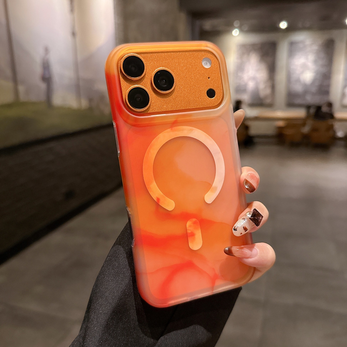 水彩全包磁吸手机壳适用iPhone17Promax水墨渐变mag