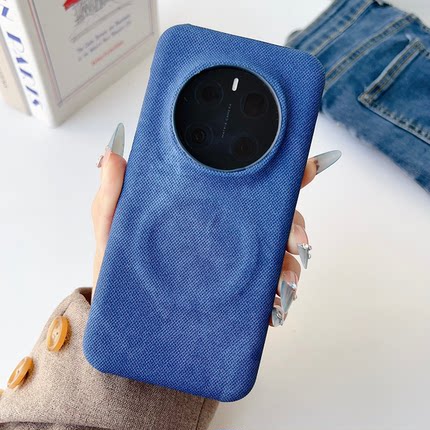 港风个性牛仔纹适用荣耀magic7Pro手机壳新款素皮耐脏magic8高级感半包防摔保护套