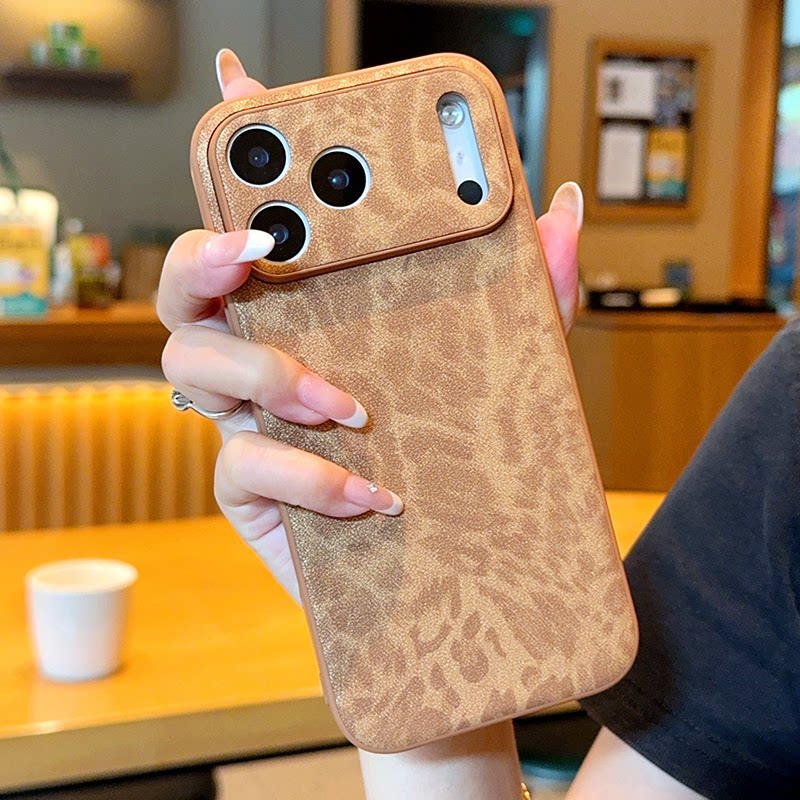 适用苹果17promax手机壳新款iPhoneAir网红美拉德棕