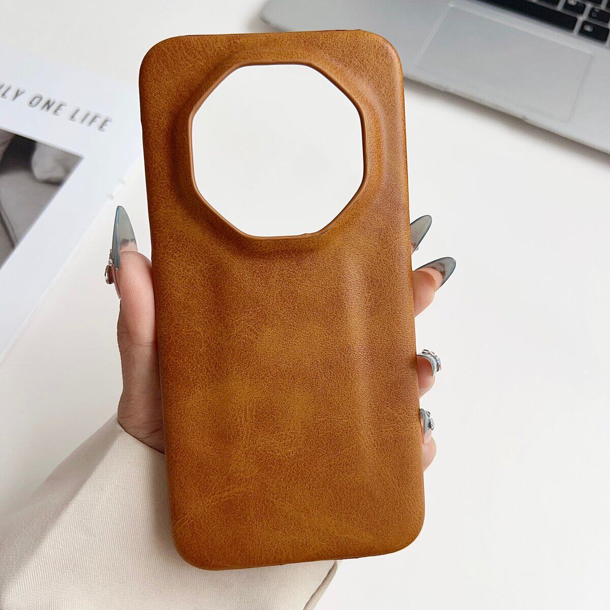 复古轻奢牛皮纹适用华为mate80rs非凡大师手机壳新款商务耐脏