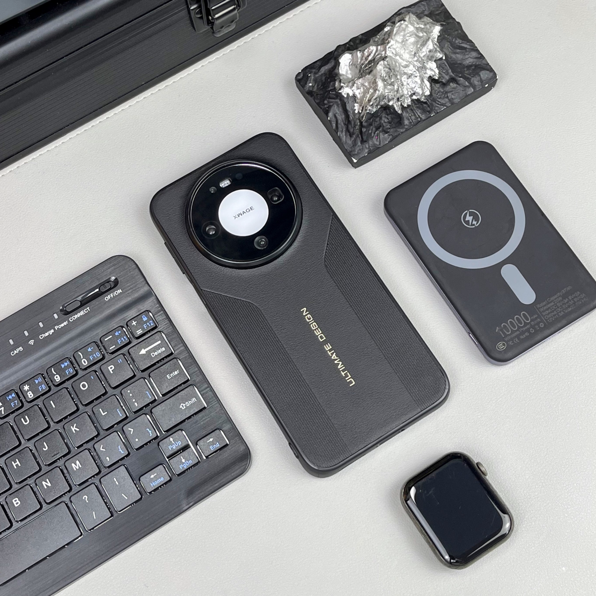 非凡系列皮革手机壳适用HUAWEI mate80promax华为mate80防摔防手汗天使之翼皮革压纹保护套男女款个性化