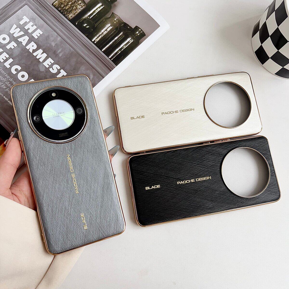 金丝银锦高级感适用荣耀X60pro手机壳奢华商务素皮X50高级感