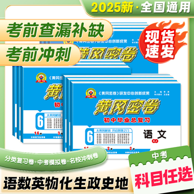 2025黄冈密卷中考总复习人教版