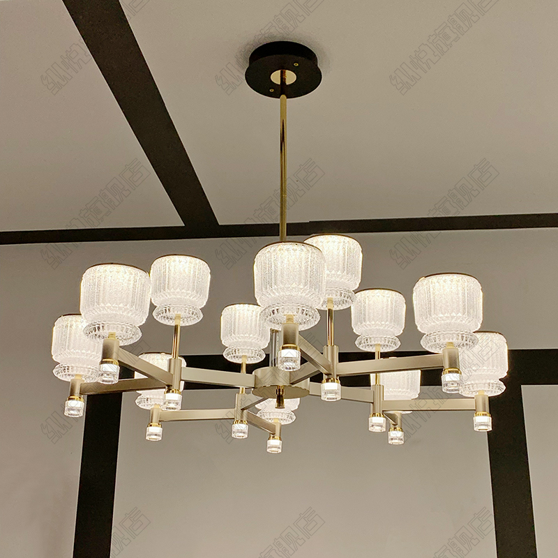 轻奢高级感客厅吊灯 高档大气别墅护眼LED大厅灯自建房隐形风扇灯