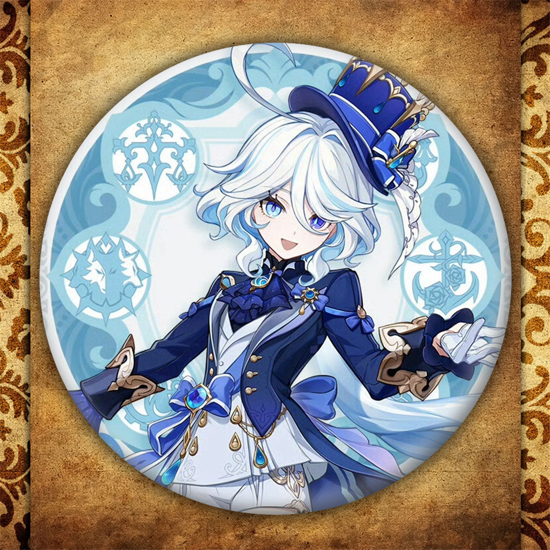 原神Genshin周边芙宁娜日谷底马口铁吧唧徽章胸针礼物挂件饰品收