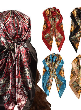 90 Large Handkerchief women Paisley cashew print大方巾女腰果