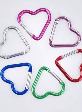 1 Pcs Heart-shaped Aluminum Carabiner Key Chain Clip Outdoor