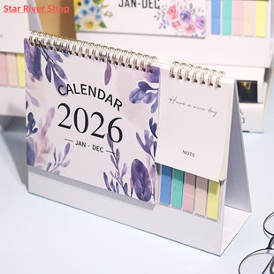 2026 English Desk Calendar Pocket Notebook Labels 12 Months