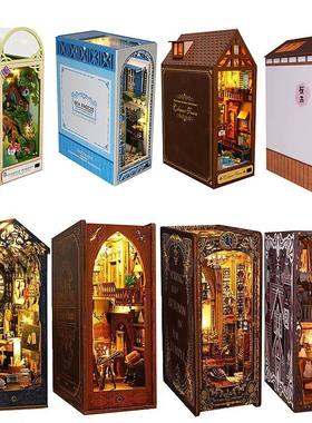 DIY Book Nook Kit Miniature Doll House With LED Light 3D Puz