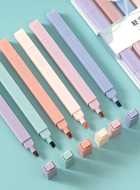 6PCS Pastel Highlighters Fluorescent Pen Highlighter