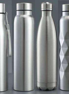1pc 750ml/1000ml Stainless Steel Water Bottle, Large Capacit