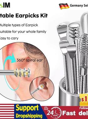 Ear Cleaner Set Earpick Ear Wax Remover Ear Spoon Curette Ea