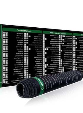 Excel Shortcuts Mouse Pad Large Extended Office Computer Des