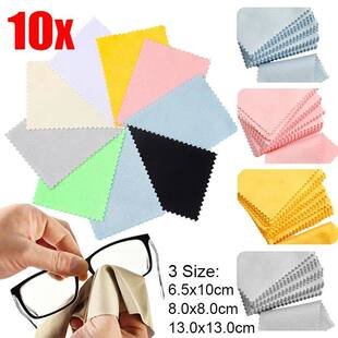 10x Microfiber Glasses Cloth Reusable Anti-Fog Glasses Wipes
