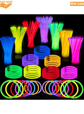 200pcs Glow Sticks Bracelets Necklaces Halloween decoration