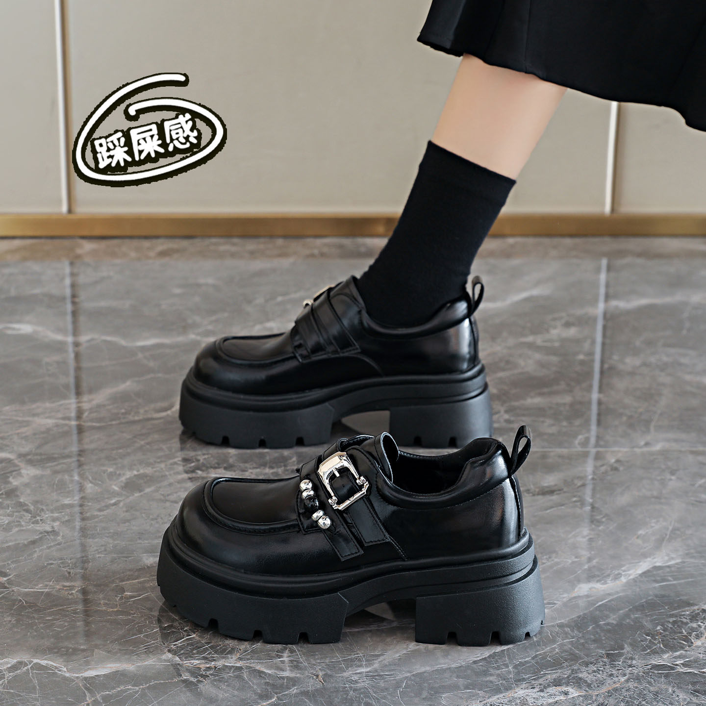 赵露思同款乐福鞋女2026新款厚底英伦风皮鞋小个子配裙子休闲单鞋,女鞋,乐福鞋（豆豆鞋）,淘宝优惠券,粉丝福利购,淘宝优惠卷