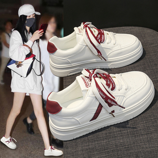 赵露思同款内增高小白鞋女春季新款小个子厚底配裙子休闲板鞋34码