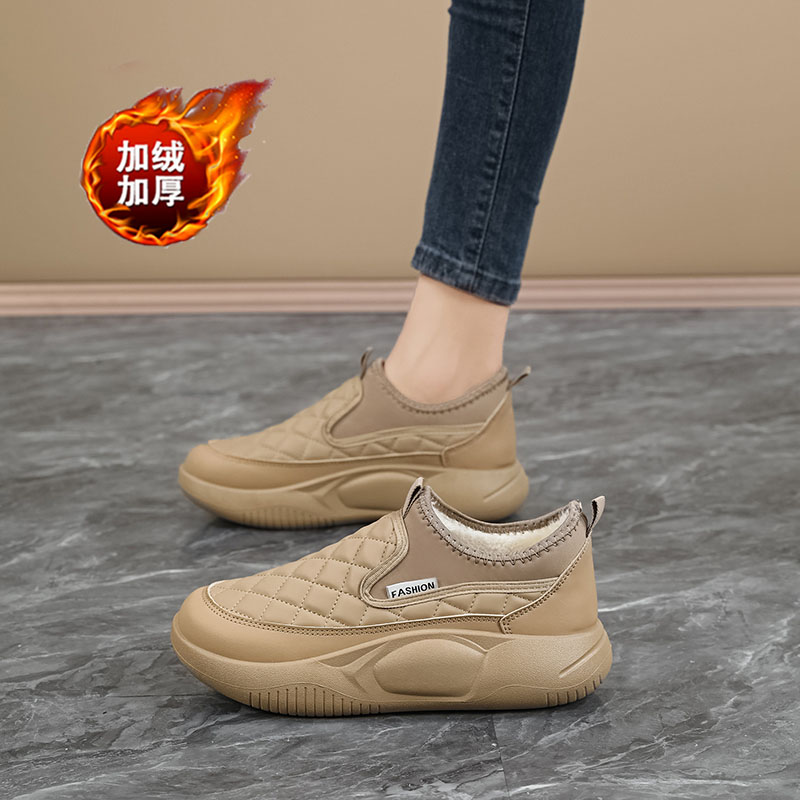 赵露思同款棉鞋女冬季新款加绒保暖外穿一脚蹬懒人厚底面包鞋34码