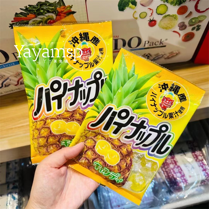 包邮 日本进口秋山菠萝味糖果 硬糖 78克