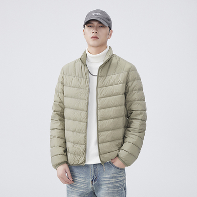 2025冬季新款羽绒服男款国标90白鸭绒轻薄立领商务高级感男士外套
