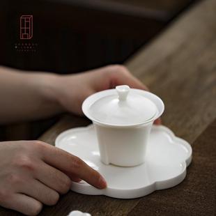 培训考试TZ 觅古德化白瓷茶艺教学白盖碗陶瓷茶具套装 16简上套约