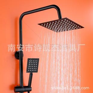 SKJ 卫浴淋浴洒套装 HS01用黑铜圆形增压色浴室沐家浴按摩淋花雨喷
