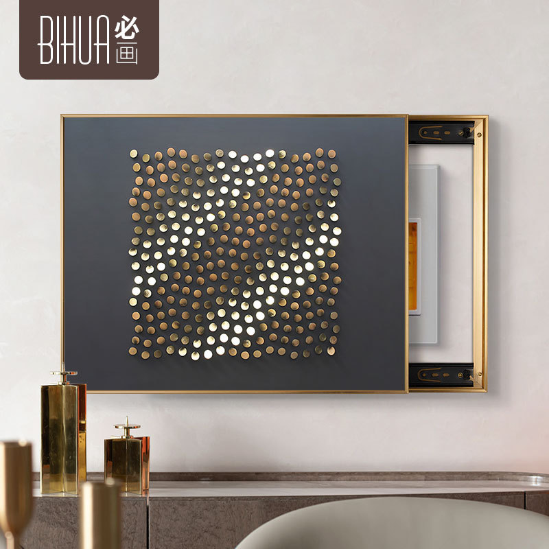电表箱遮挡铝合金推拉电箱画平面喷绘电箱装饰画配电箱画酒店挂画图片