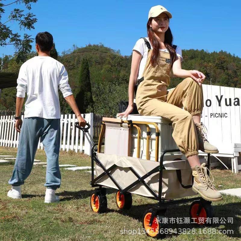 8户野营露地营推车营车折叠款式2便外携野寸餐小推拉拖车购