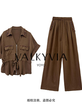 【Valkyvia/悠悠奢品】宽松重工钉珠休闲衬衫26040114