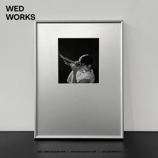 WED 小众设计师摄影包豪斯中古风装饰画 客厅咖啡厅艺术银色挂画