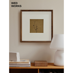 WED 小众简约禅意单色艺术摄影装饰画卧室玄关过道书房中古风挂画