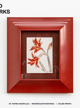 WED 小众中古包豪斯花卉装饰画多巴胺红色钢琴漆艺术客厅餐厅挂画