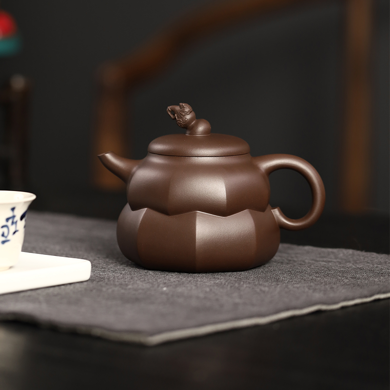 御藏茗壶八宝葫芦宜兴原矿名家茶壶家藏老紫泥纯手制紫砂壶泡茶壶