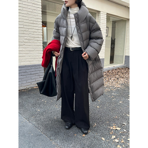 MMC DITION长款羽绒服女冬季2025新款加厚连帽90白鸭绒泡芙面包服