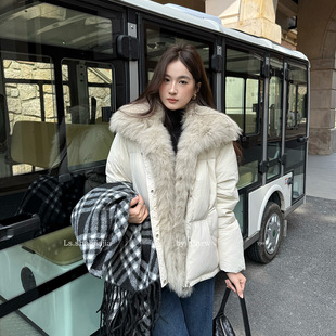 LS 极简通勤毛毛领短款羽绒服 广州十三行25秋冬新品女装Y9916#