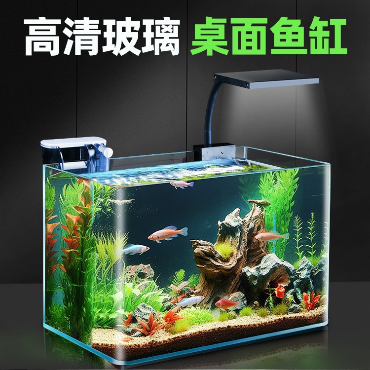 热弯鱼缸小型客厅小鱼缸2024新款水缸玻璃缸生态金鱼缸家用水族箱