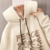 卫衣男连帽加绒加厚2023秋冬款 新款 青少年宽松保暖羊羔绒上衣潮12