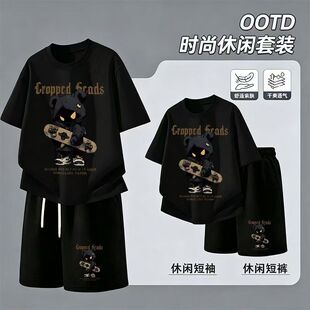 加大码套装男2026夏季短裤T恤一整套胖子宽松运动显瘦两件套12