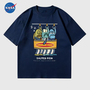 NASA短袖T恤男衫夏季小众港风宽松百搭潮流情侣ins印花学生上衣12