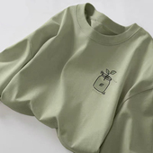 t恤男士 圆领时尚 夏季 宽松短袖 2024新款 阔版 半袖 潮百搭ins