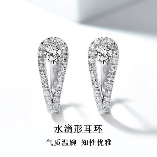 优雅气质纯银镀金防过敏耳环女