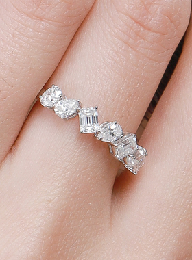 卓蝶珠宝进口过钻笔莫桑石排戒女